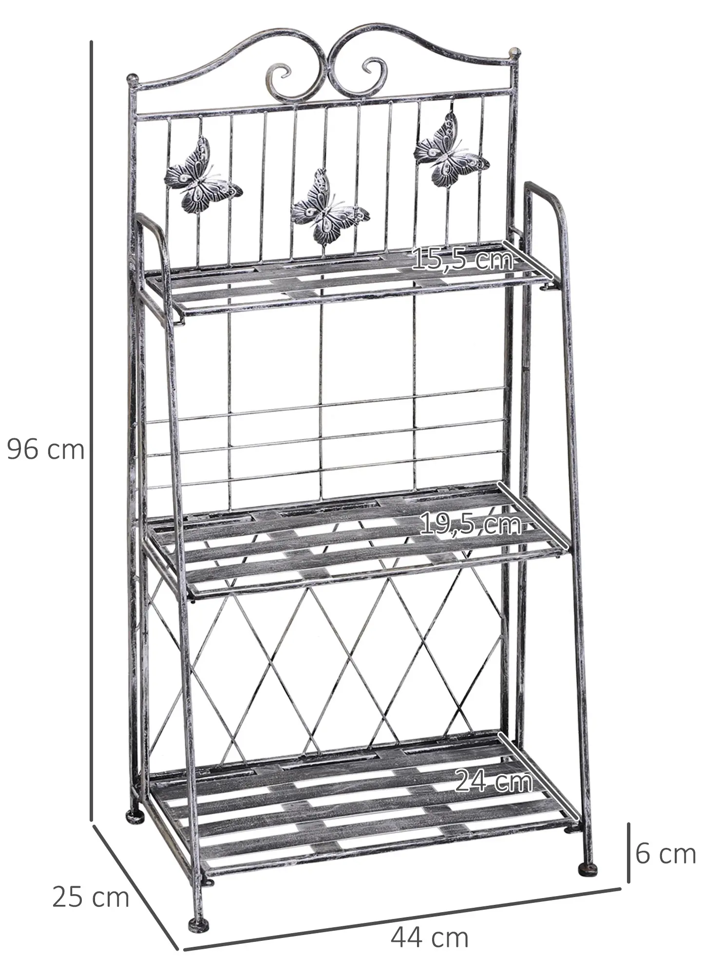 Etajera pliabila pentru flori Outsunny 845-220 (Silver Grey) - 10