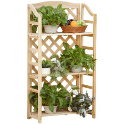Складной стеллаж для цветов Outsunny 845-440ND (Natural) Thumb