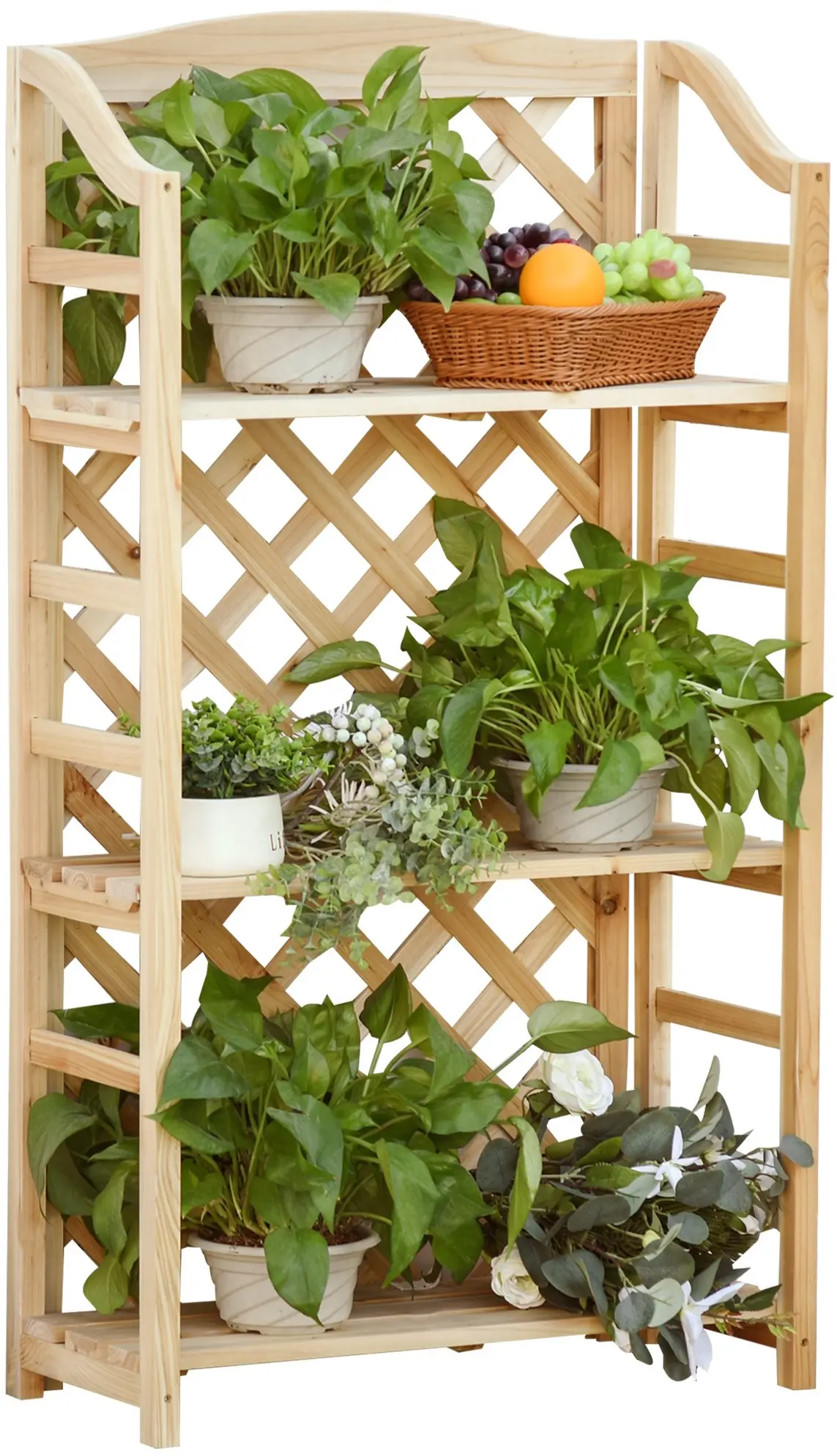 Складной стеллаж для цветов Outsunny 845-440ND (Natural) - 3
