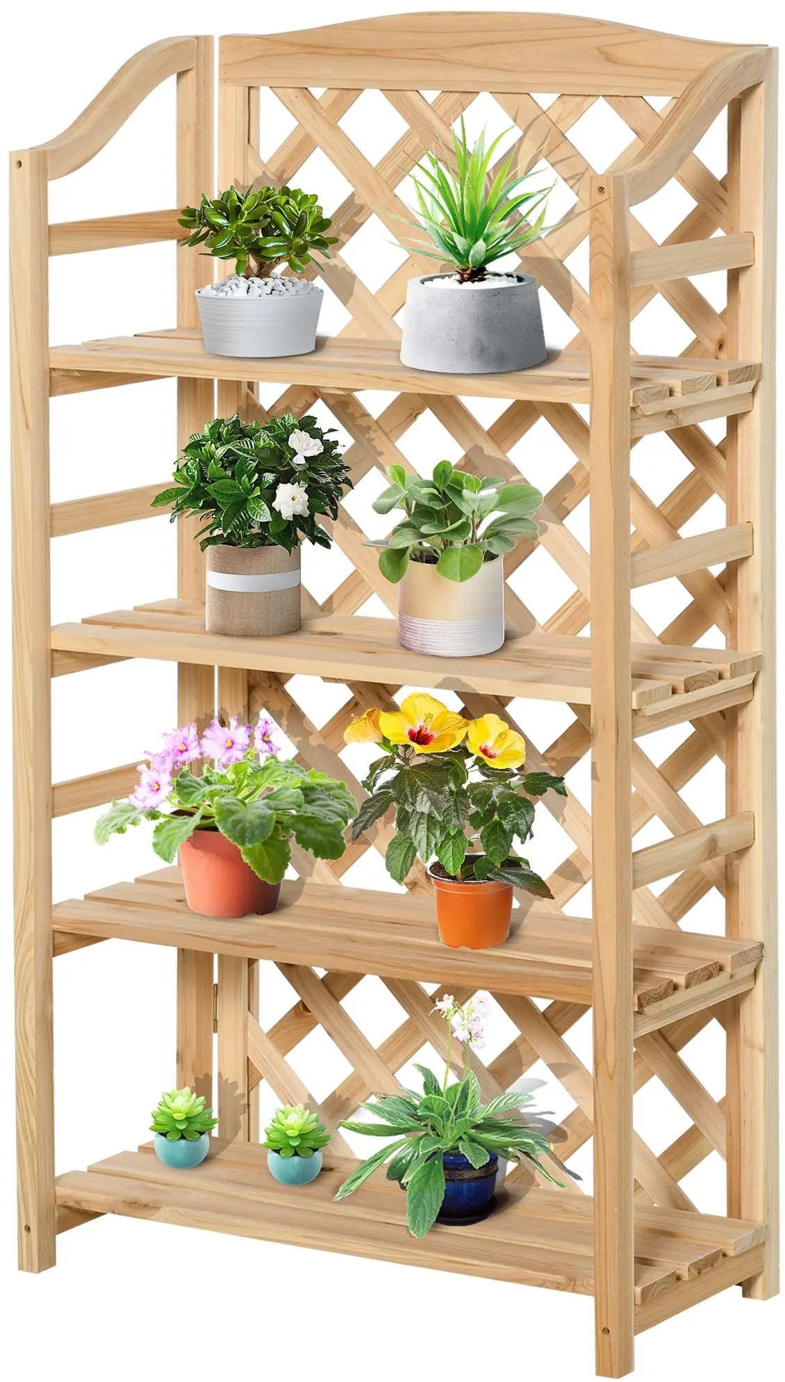 Складной стеллаж для цветов Outsunny 845-440ND (Natural) - 4