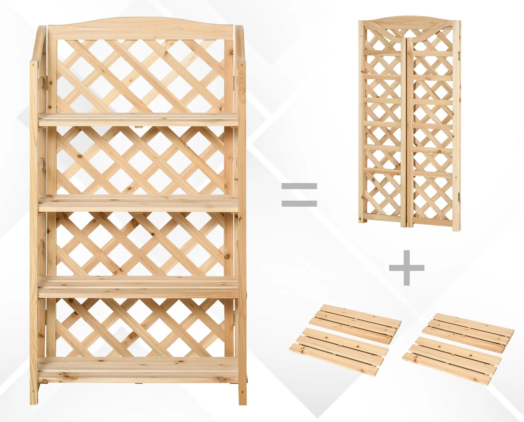 Складной стеллаж для цветов Outsunny 845-440ND (Natural) - 5