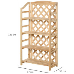 Складной стеллаж для цветов Outsunny 845-440ND (Natural) Thumb