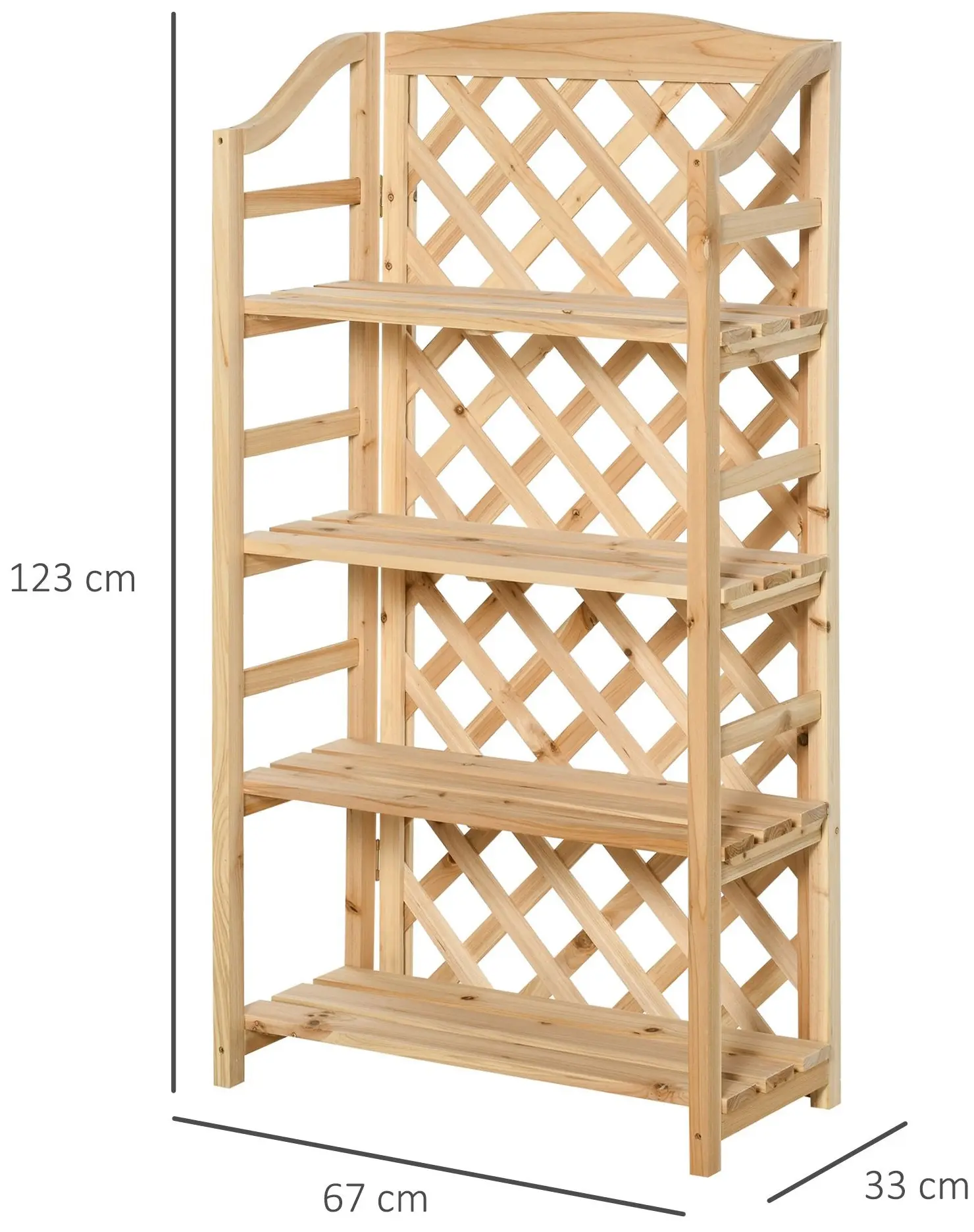 Складной стеллаж для цветов Outsunny 845-440ND (Natural) - 11