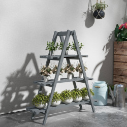 Складной стеллаж для цветов Outsunny 84H-121V00GY (Grey)