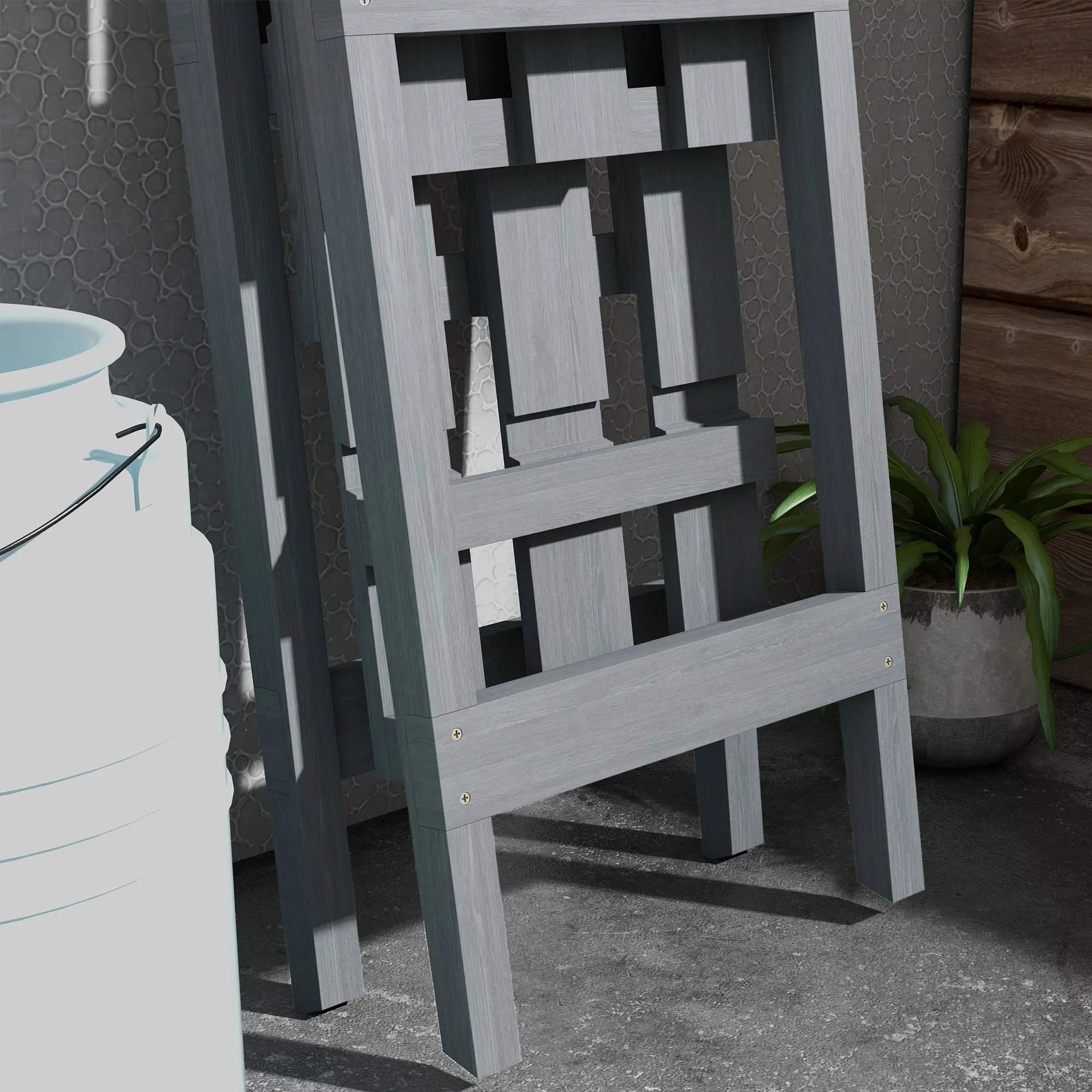 Складной стеллаж для цветов Outsunny 84H-121V00GY (Grey) - 5