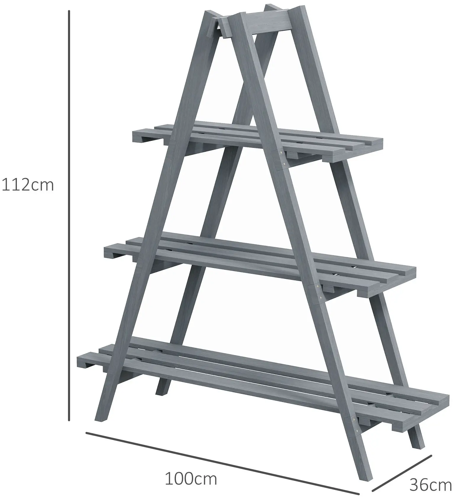 Складной стеллаж для цветов Outsunny 84H-121V00GY (Grey) - 8