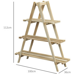 Складной стеллаж для цветов Outsunny 84H-121V00ND (Natural) Thumb