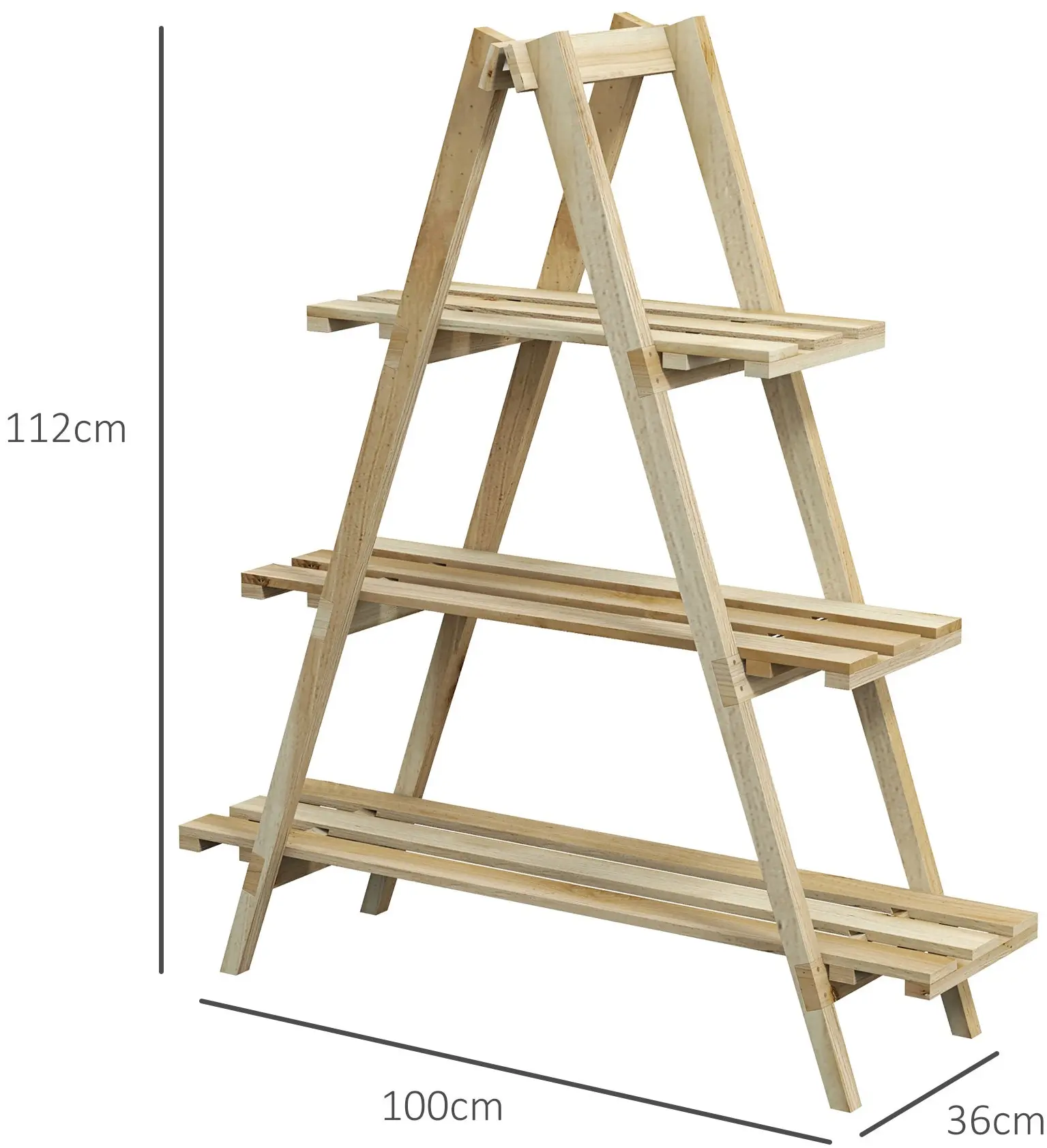 Складной стеллаж для цветов Outsunny 84H-121V00ND (Natural) - 8