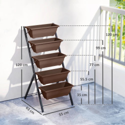 Etajera pentru flori Outsunny 845-433V02BN (Brown) Thumb