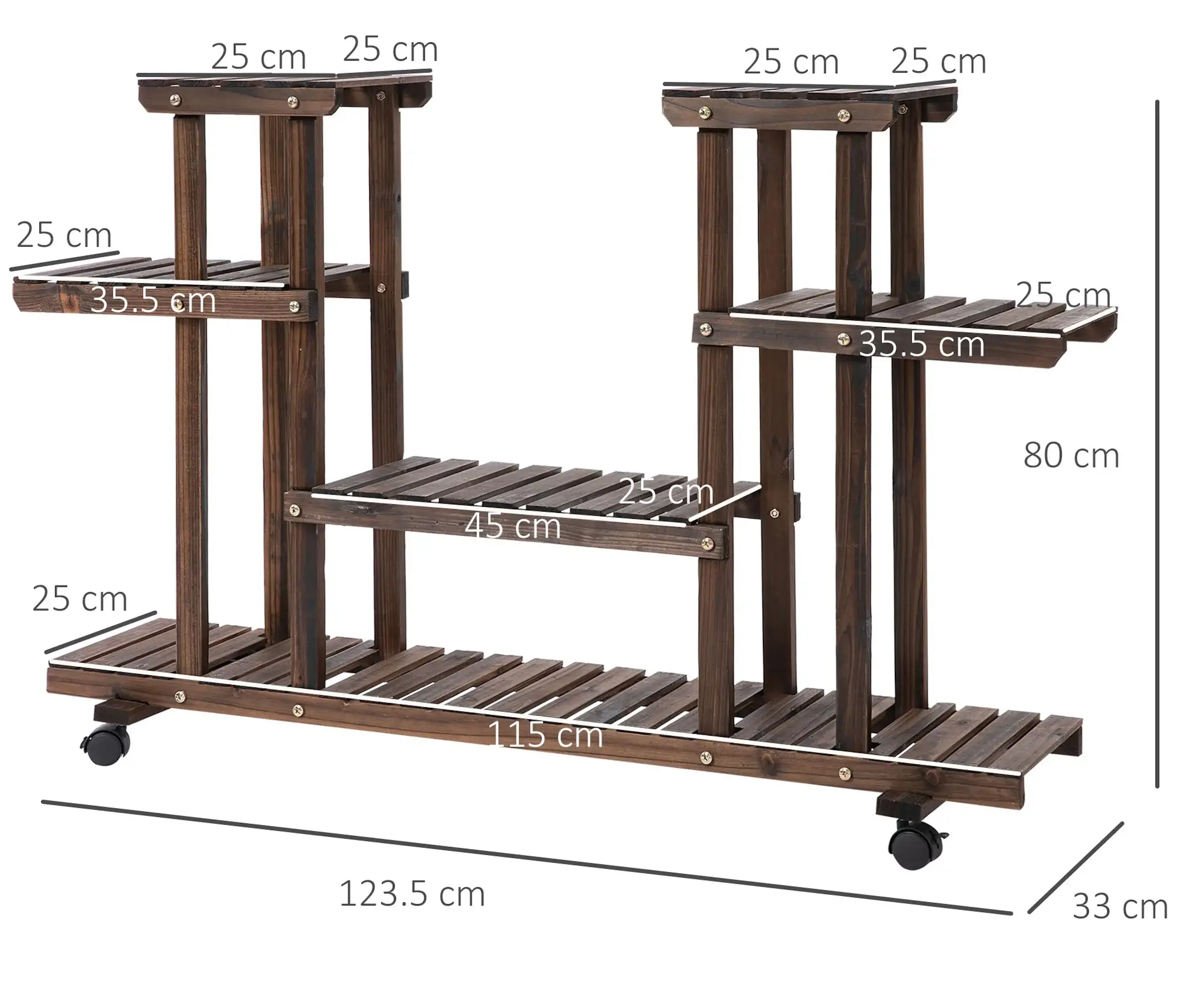 Стеллаж для цветов Outsunny 845-465 (Wood) - 7