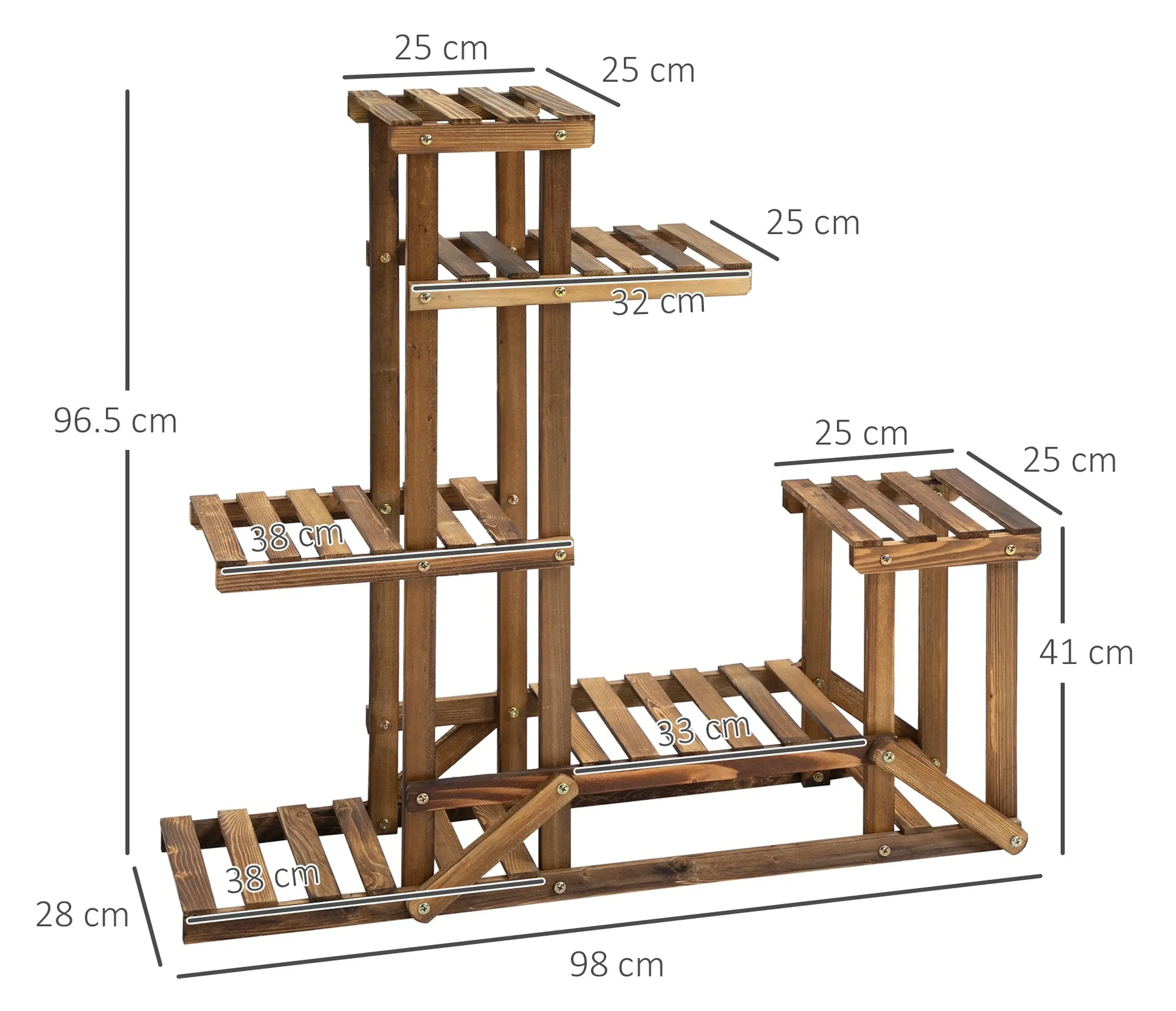 Стеллаж для цветов Outsunny 845-521 (Natural) - 4