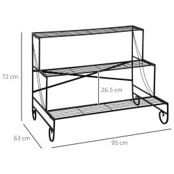 Etajera pentru flori Outsunny 845-575 (Black) Thumb