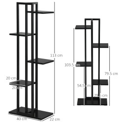 Etajera pentru flori Outsunny 845-759V00BK (Black) Thumb