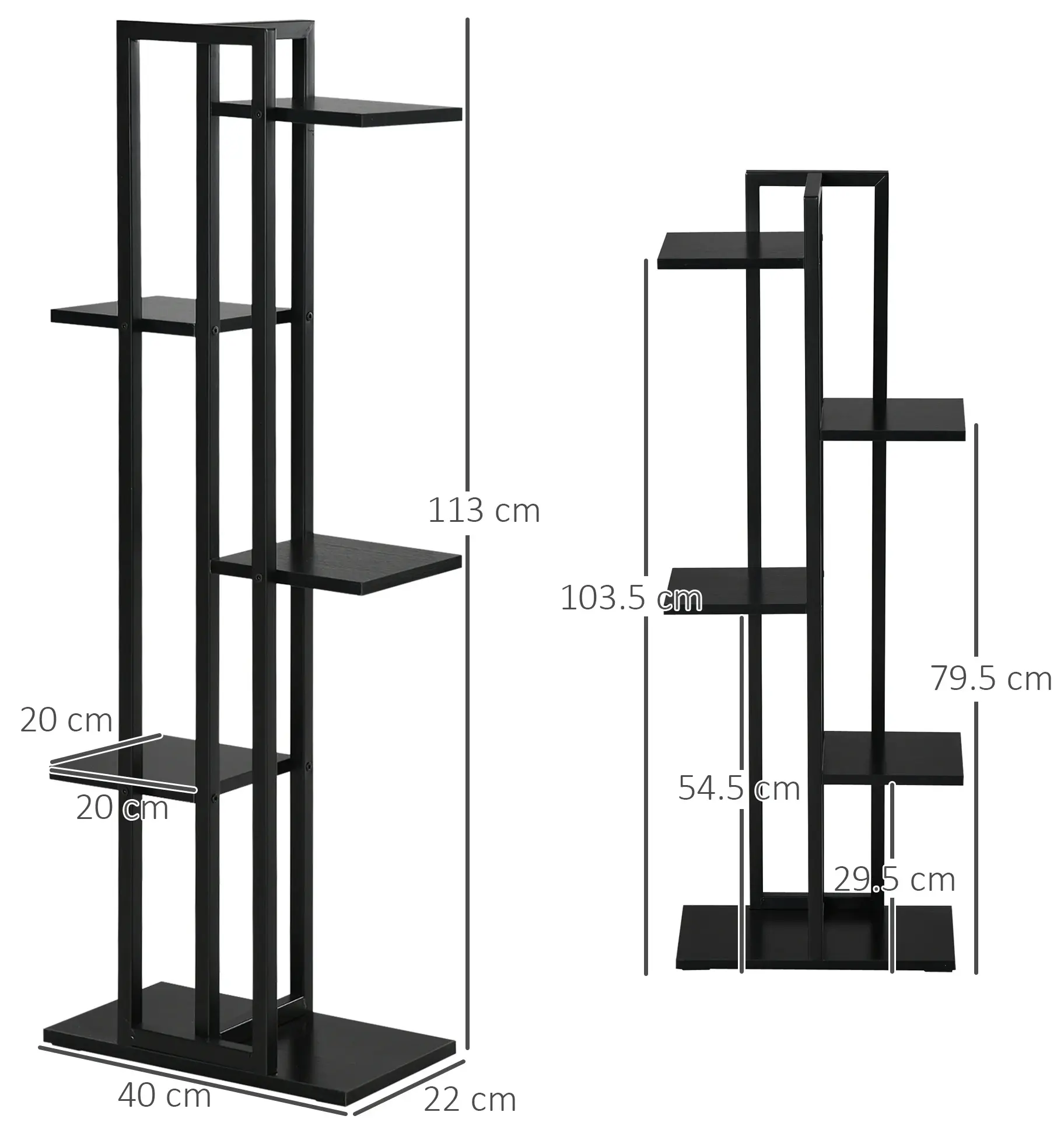 Etajera pentru flori Outsunny 845-759V00BK (Black) - 4