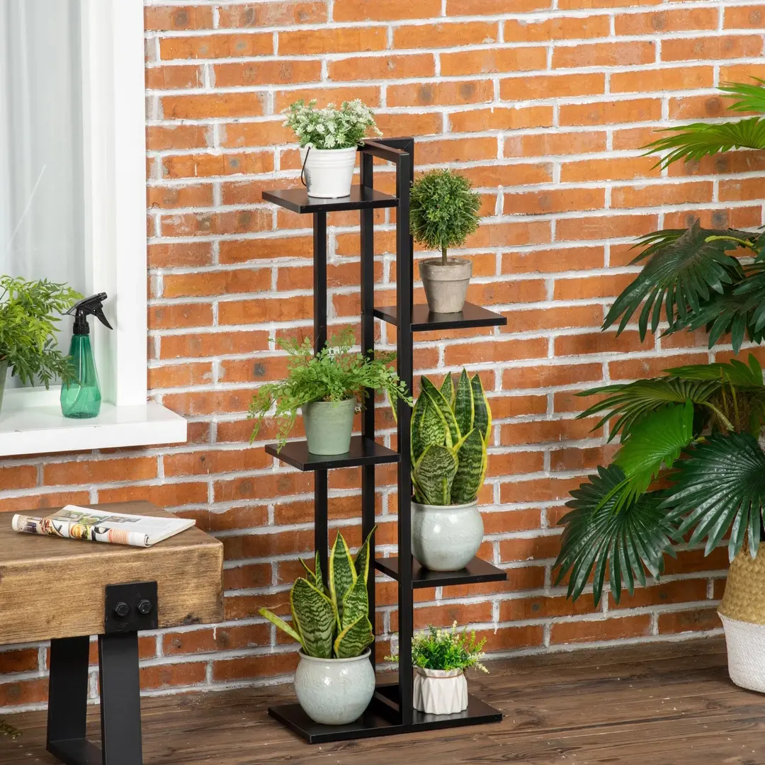 Etajera pentru flori Outsunny 845-759V00BK (Black)