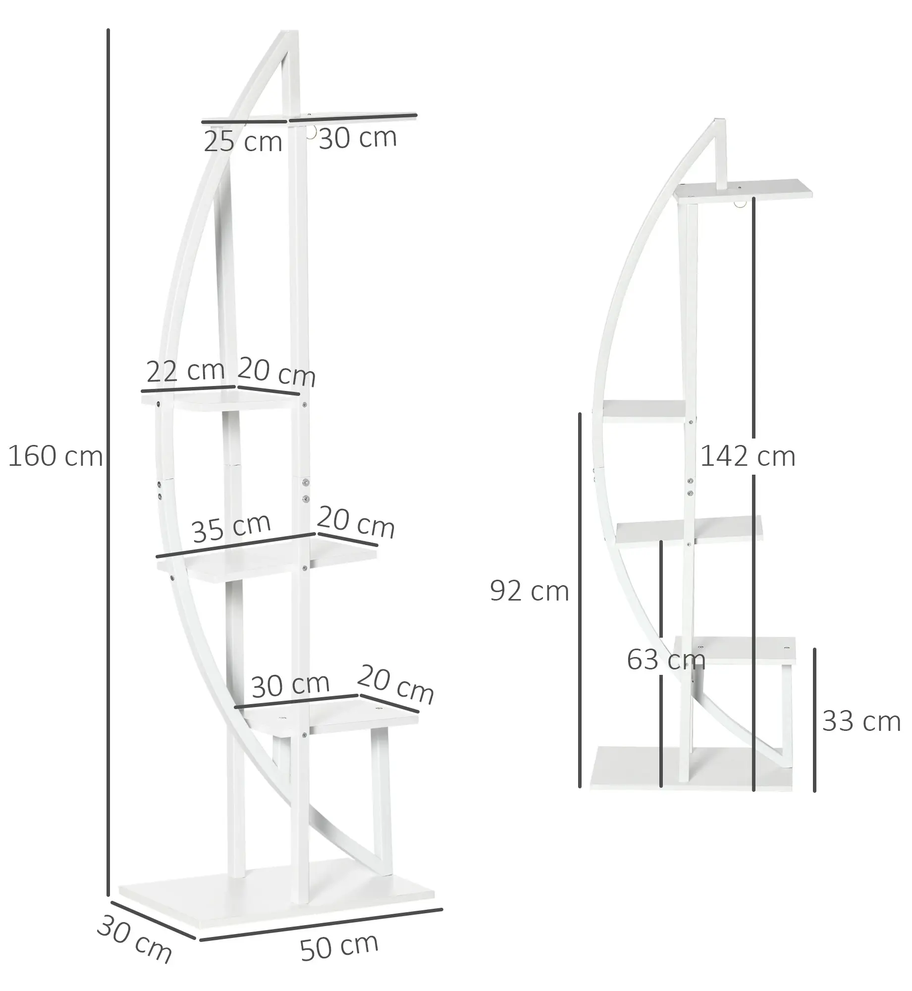 Etajera pentru flori Outsunny 845-760V00WT (White) - 5