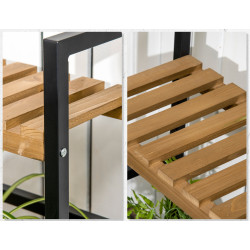 Стеллаж для цветов Outsunny 845-788V00ND (Natural/Black) Thumb
