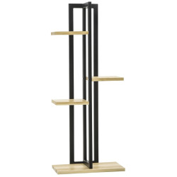 Etajera pentru flori Outsunny 845-906V00BK (Black/Natural) Thumb