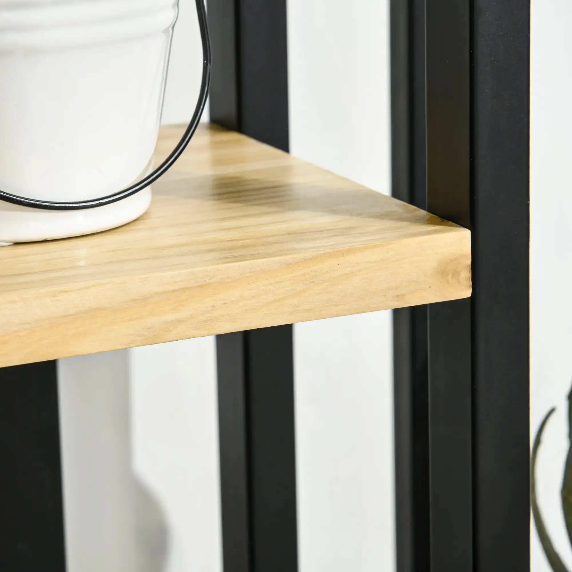 Etajera pentru flori Outsunny 845-906V00BK (Black/Natural) - 6