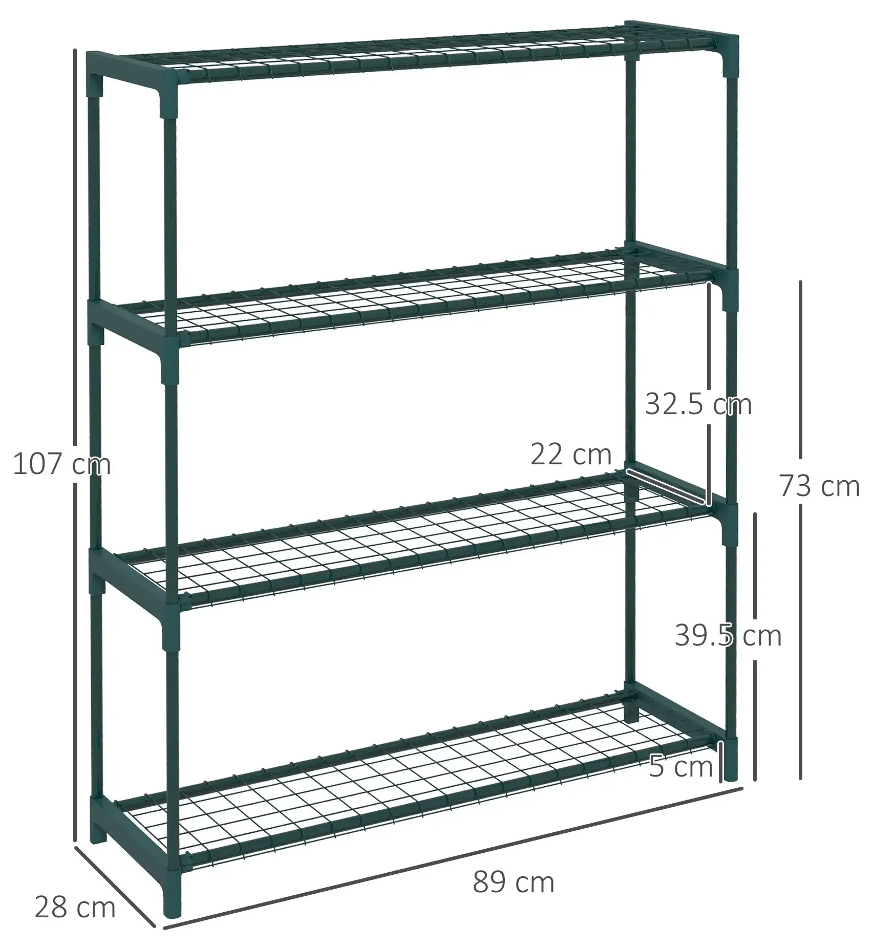 Стеллаж для цветов Outsunny 84H-066V00DG (Dark Green) - 5
