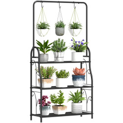 Etajera pentru flori Outsunny 84H-153V00BK (Black) Thumb