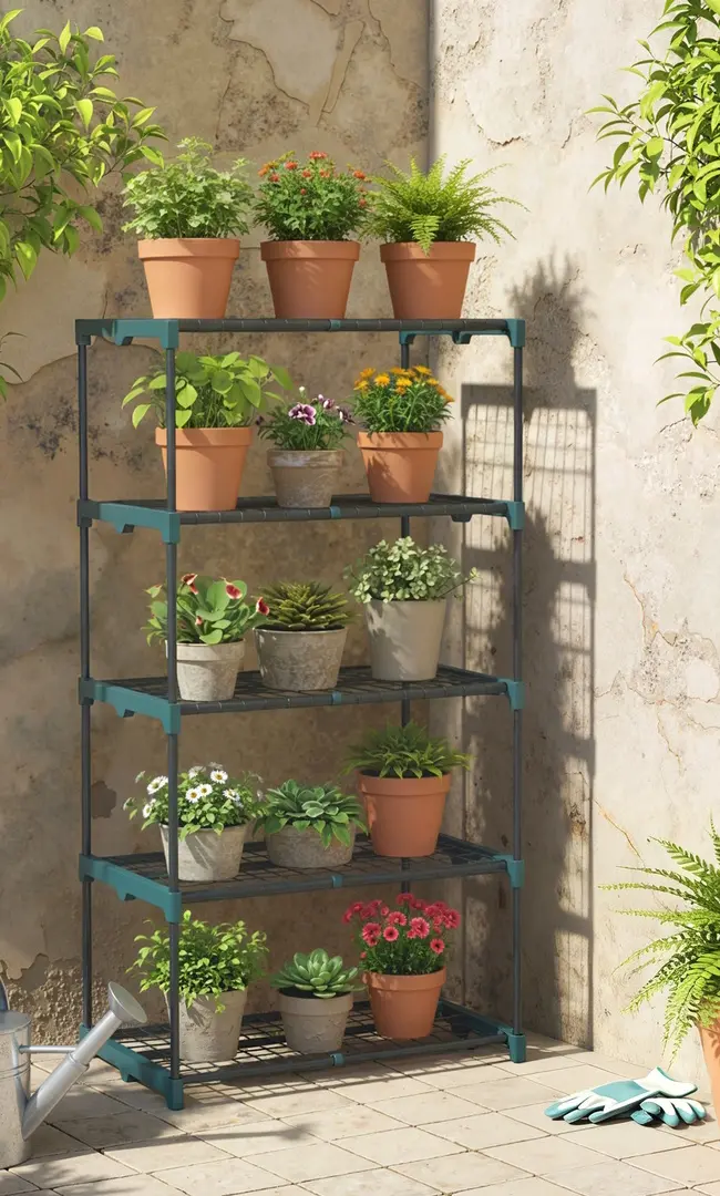 Etajera pentru flori Outsunny 84H-434V02DG (Dark Grey)