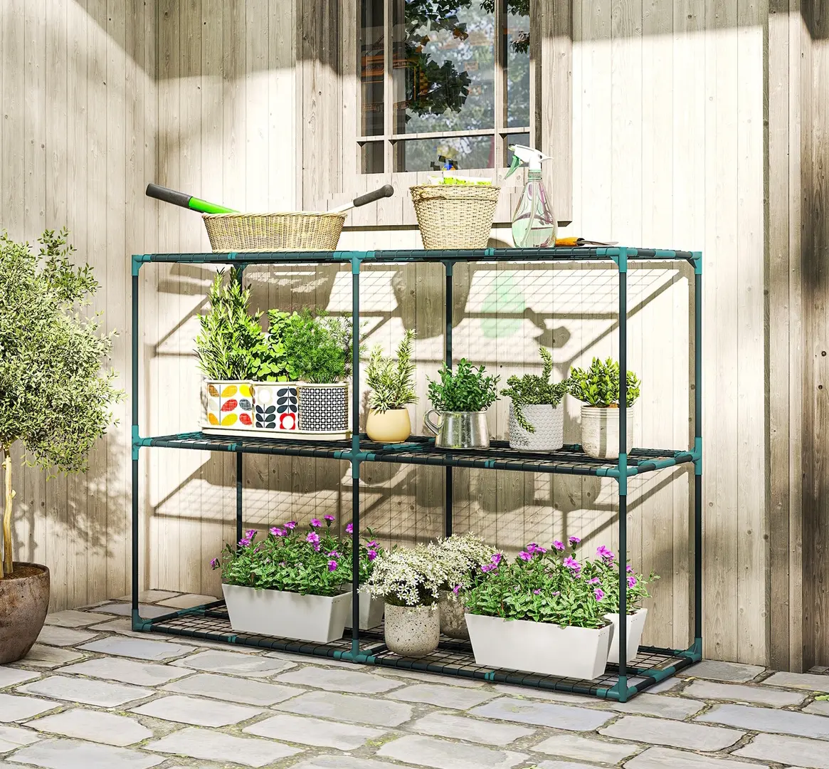 Etajera pentru flori Outsunny 84H-435V00DG (Dark Grey)