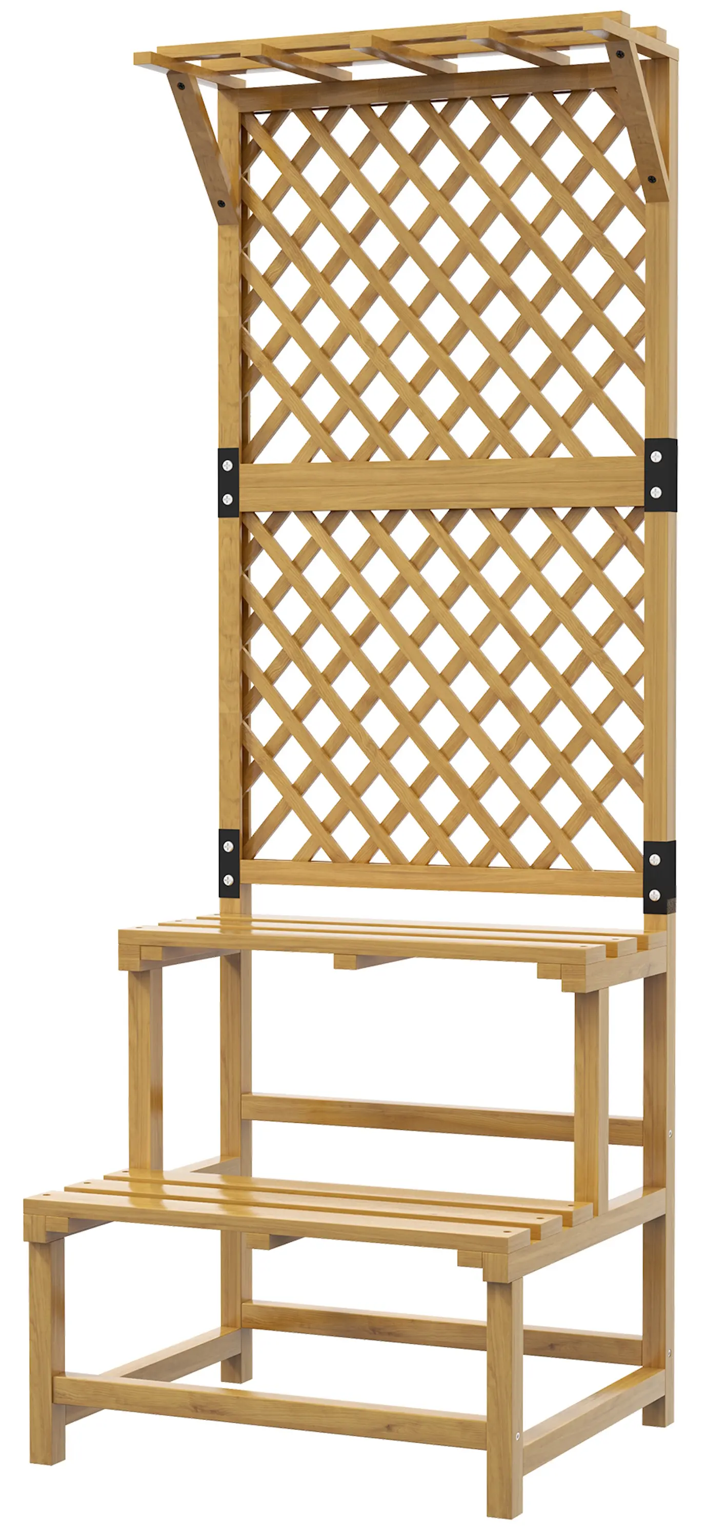 Стеллаж для цветов со шпалерой Outsunny 84H-116V00YL (Yellow) - 2