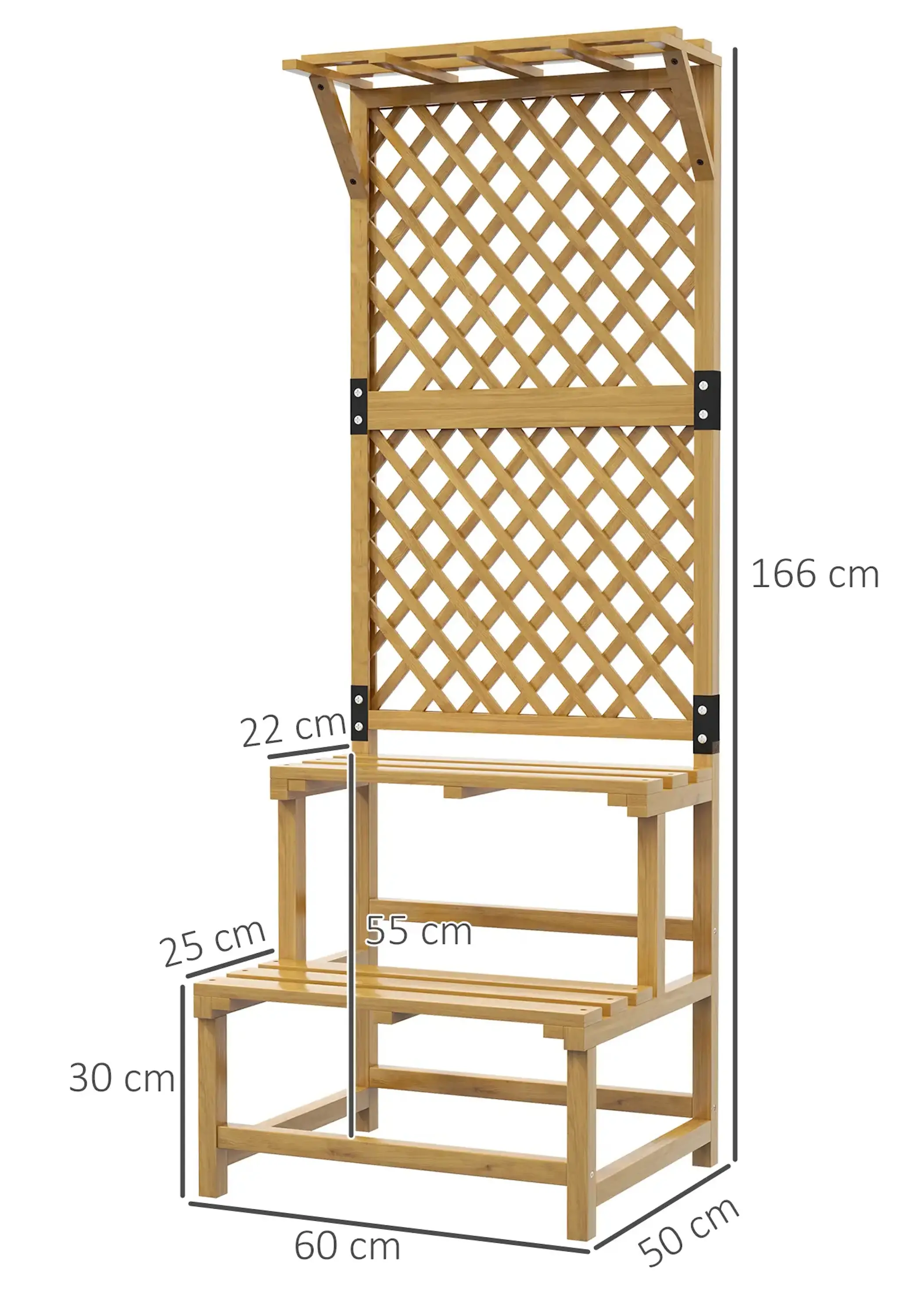 Стеллаж для цветов со шпалерой Outsunny 84H-116V00YL (Yellow) - 4