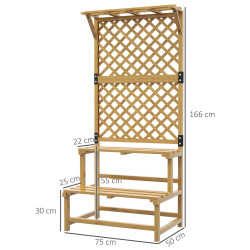 Стеллаж для цветов со шпалерой Outsunny 84H-116V01YL (Yellow) Thumb