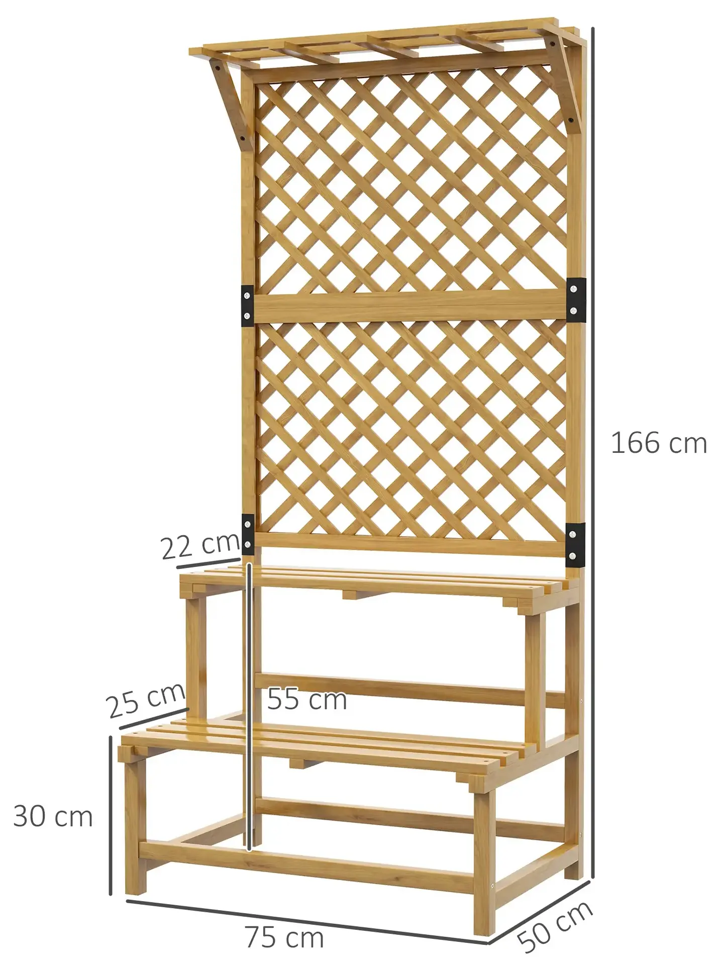 Стеллаж для цветов со шпалерой Outsunny 84H-116V01YL (Yellow) - 4