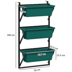 Suport pentru plante cu 3 nivele Outsunny 84H-328V00GN (Green) Thumb