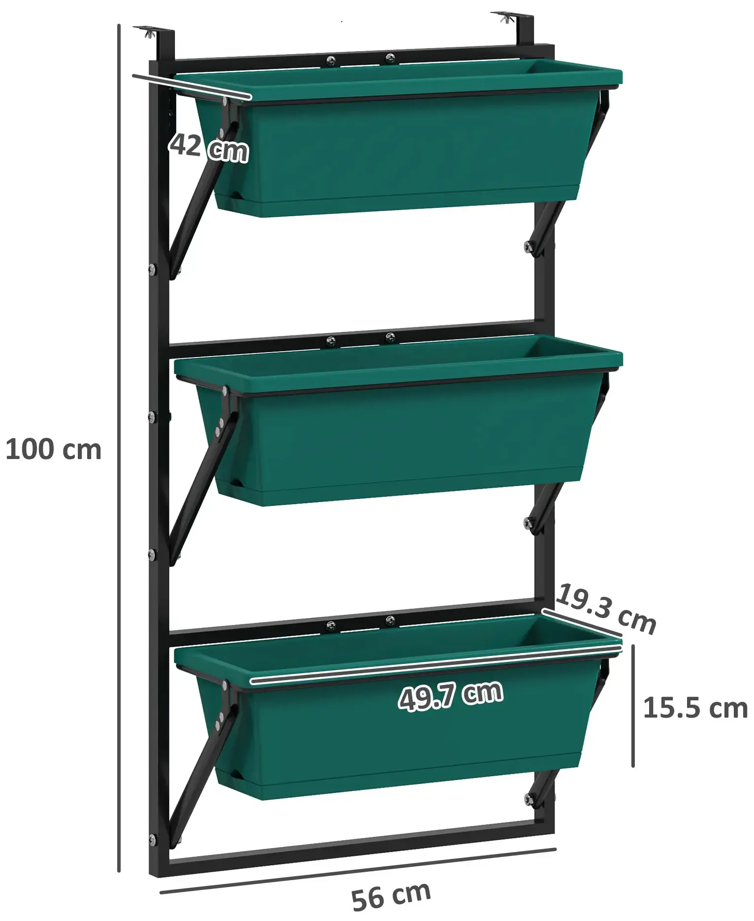 Suport pentru plante cu 3 nivele Outsunny 84H-328V00GN (Green) - 5