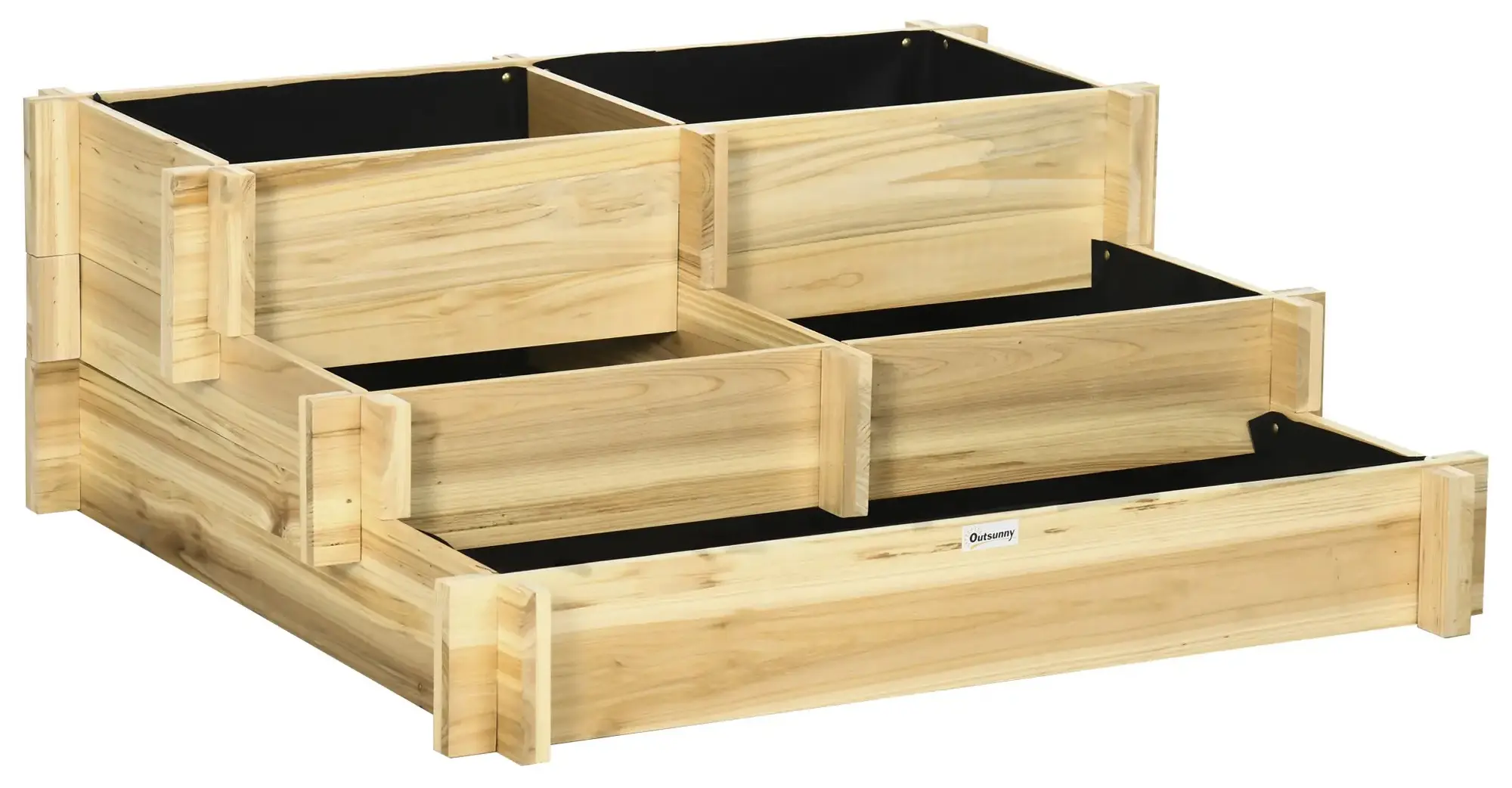 Трехъярусная приподнятая грядка Outsunny 845-639V00ND (Natural) - 3