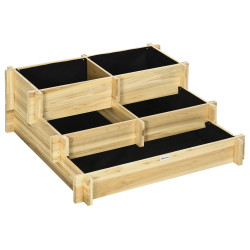 Трехъярусная приподнятая грядка Outsunny 845-639V00ND (Natural) Thumb