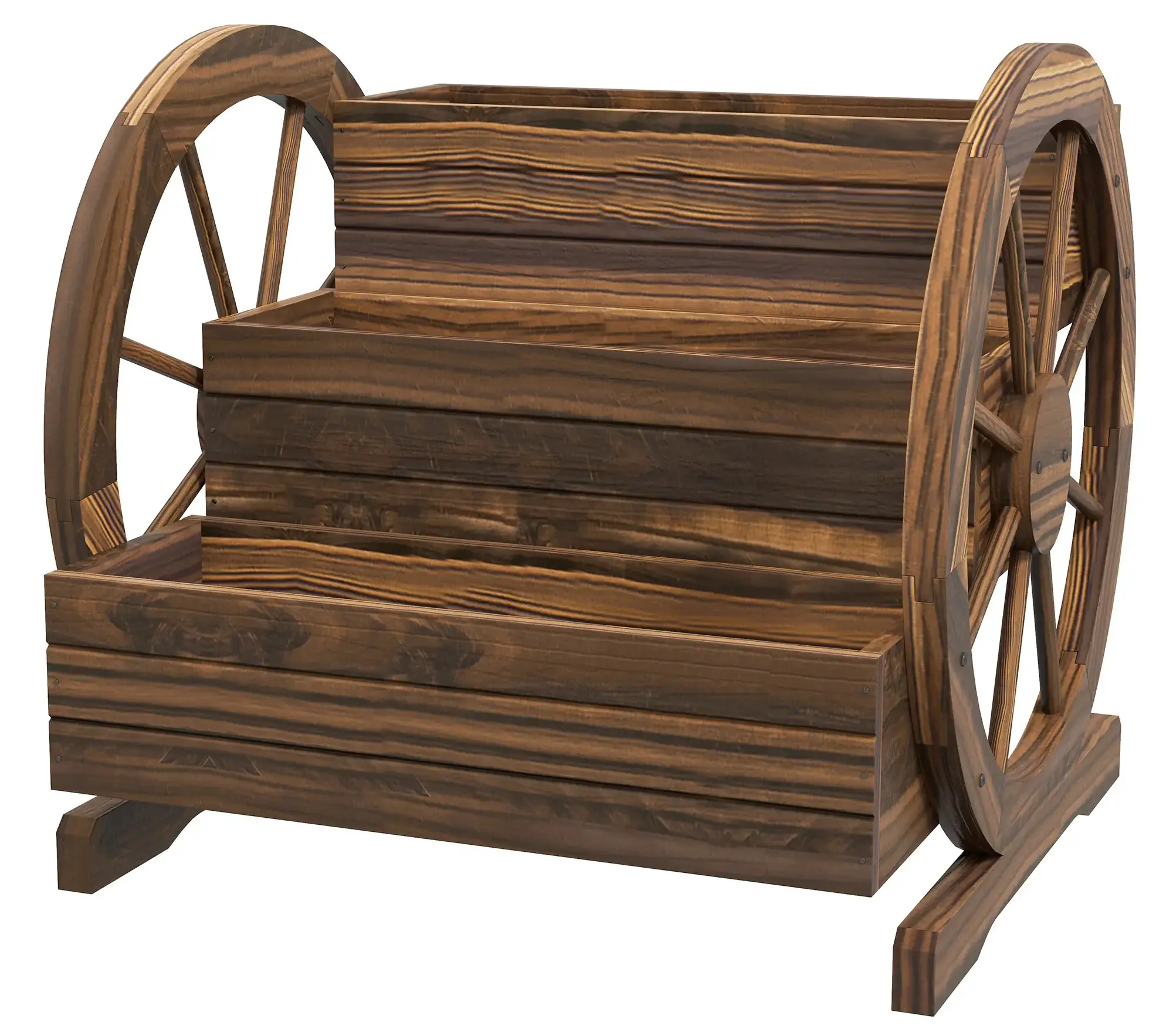 Pat de gradina cu 3 nivele Outsunny 84H-029V00TN (Natural)