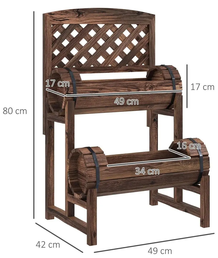 Pat de flori vertical Outsunny 84H-028V00TN (Brown)