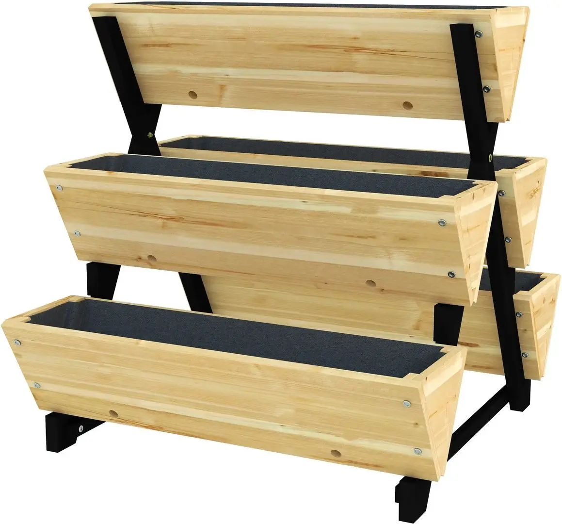 Pat de flori vertical Outsunny 84H-104V00ND (Natural) - 2