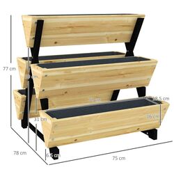 Pat de flori vertical Outsunny 84H-104V00ND (Natural) Thumb