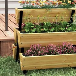 Pat de flori vertical Outsunny 84H-104V00ND (Natural) Thumb