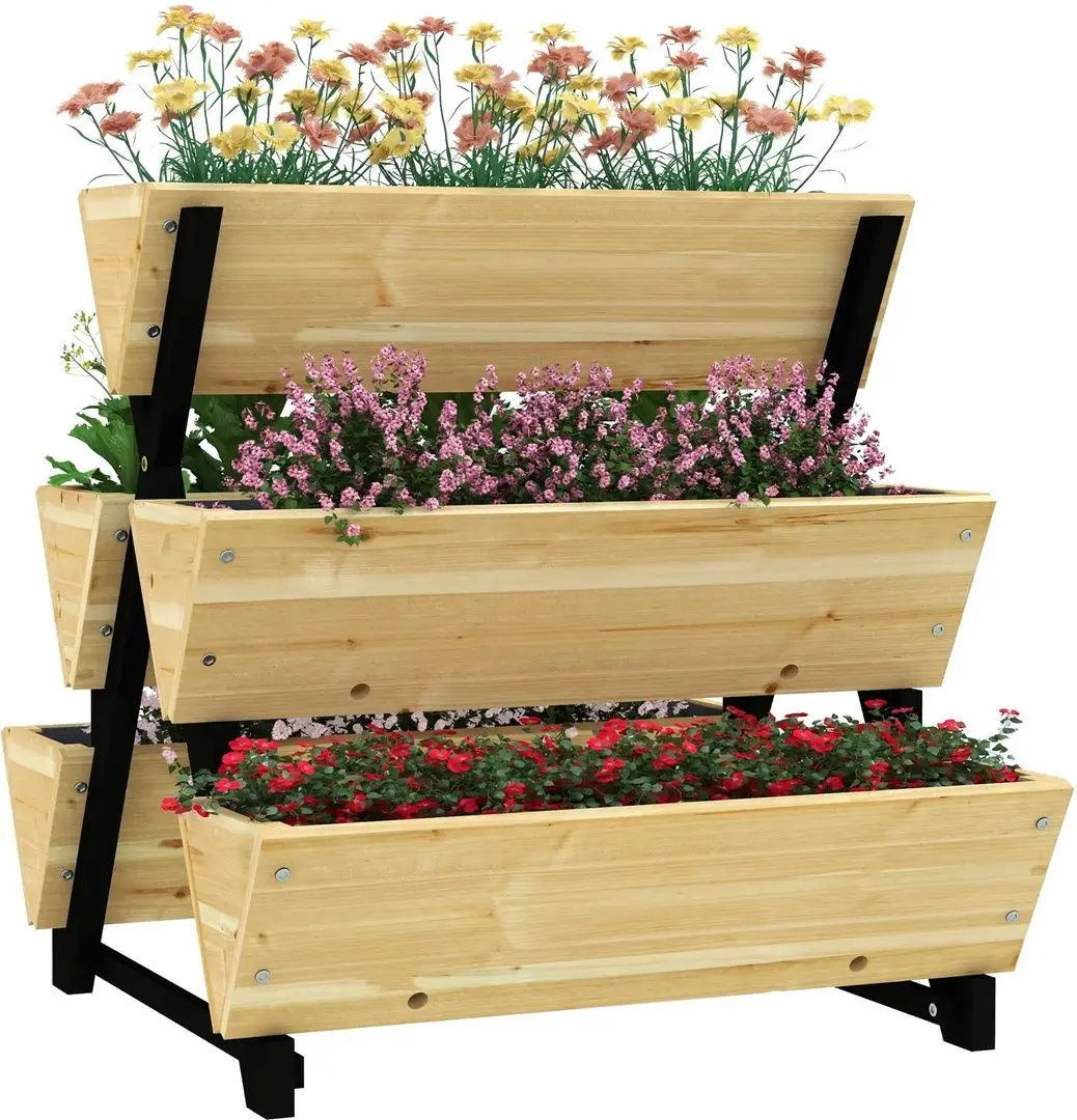 Pat de flori vertical Outsunny 84H-104V00ND (Natural)