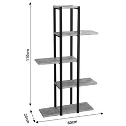 Etajera pentru flori Prestige 5 Layer 24x60x110 (Pine/Black) Thumb
