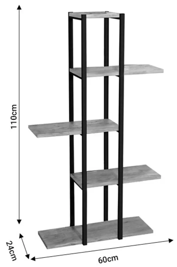 Etajera pentru flori Prestige 5 Layer 24x60x110 (Pine/Black) - 3
