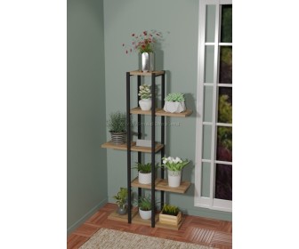 Etajera pentru flori Prestige 5 Layer 24x60x110 (Pine/Black)