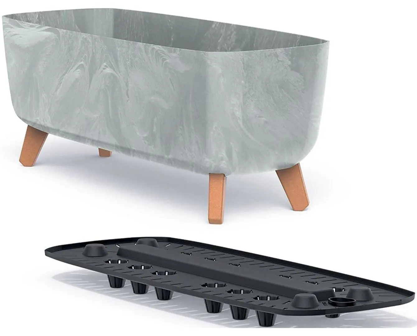 Горшок Prosperplast Gracia Case 39x19.5 (Beton)