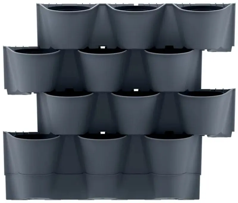 Набор цветочных горшков Prosperplast Cascade Wall (Anthracite)