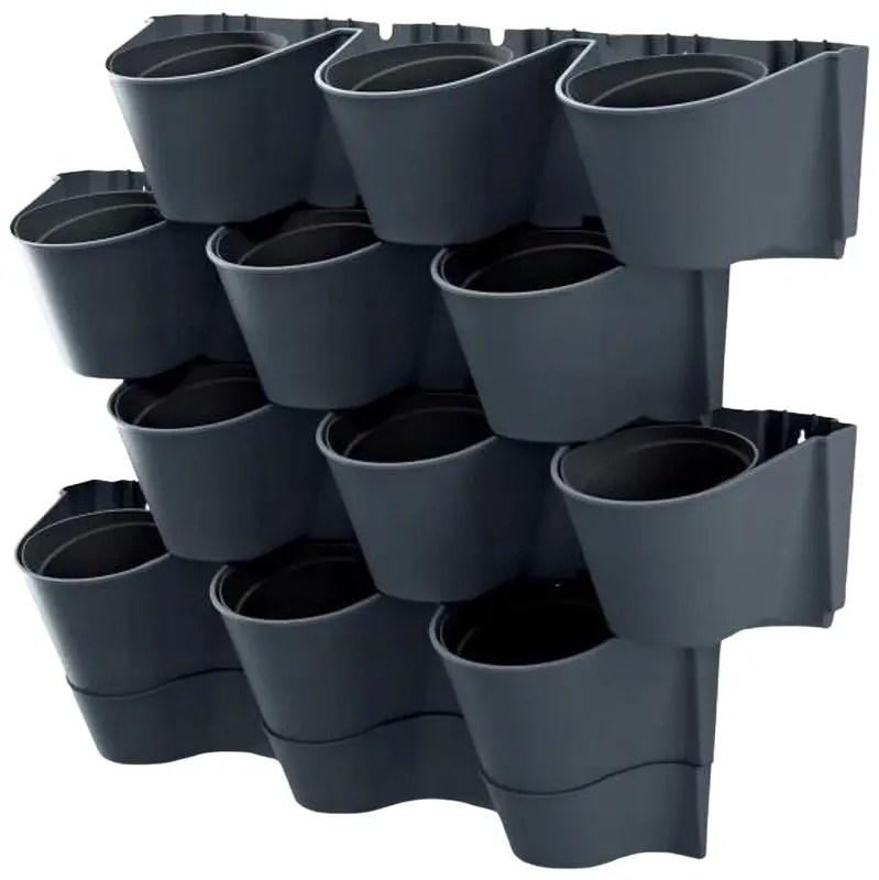 Набор цветочных горшков Prosperplast Cascade Wall (Anthracite)