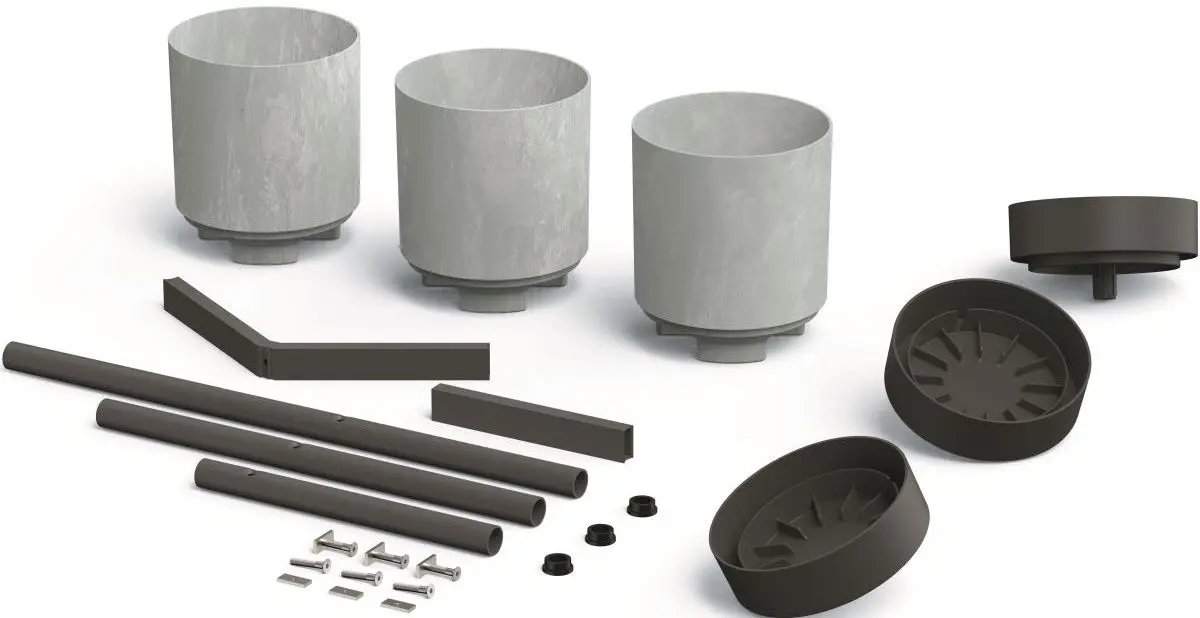 Подставка для цветов Prosperplast 475257 (Grey/Black)