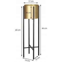 Suport pentru flori Springos Loft 16x66cm (Black/Gold) Thumb