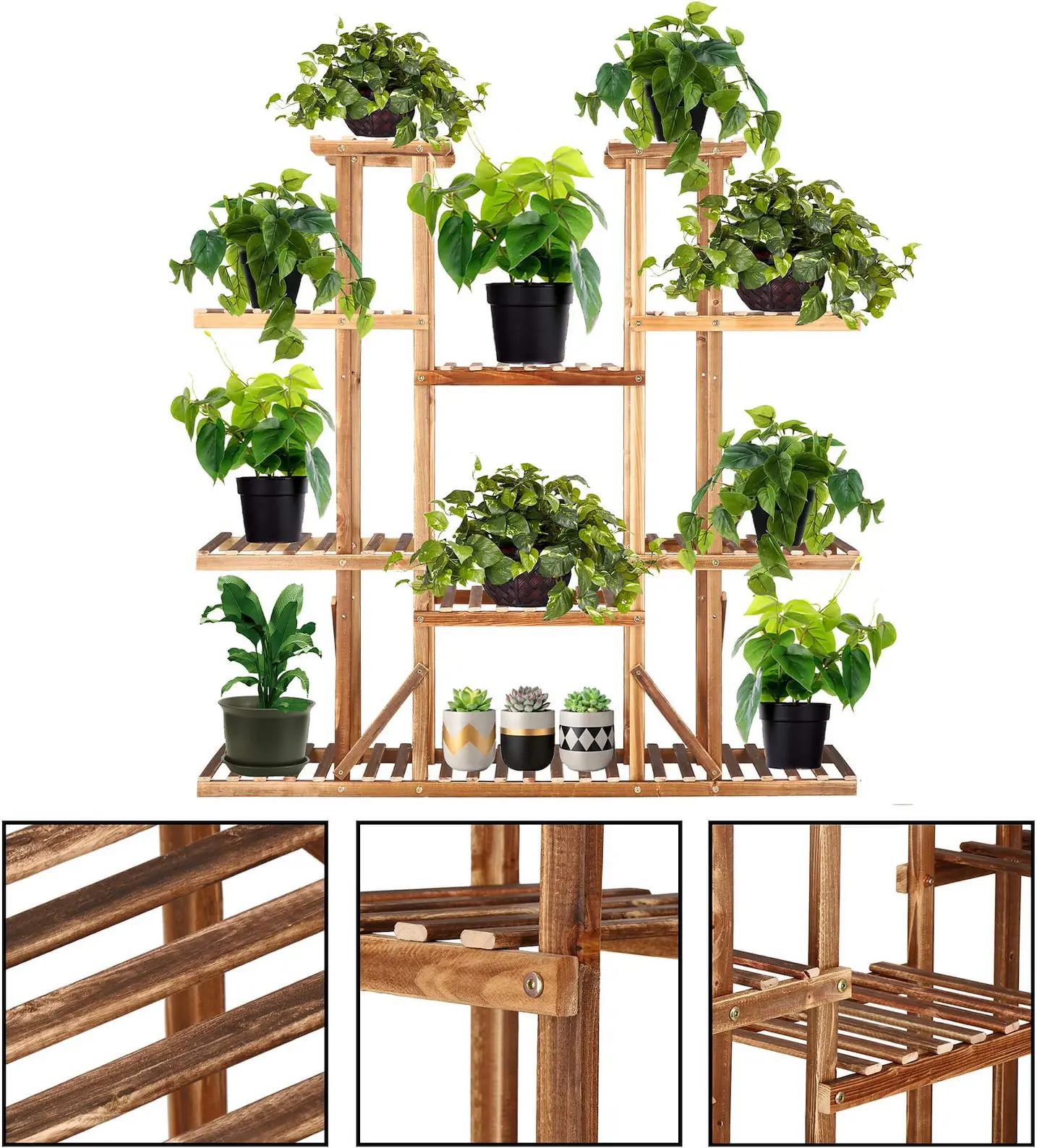 Etajera pentru flori Springos Plant 12 GA0200 (Natural) - 5